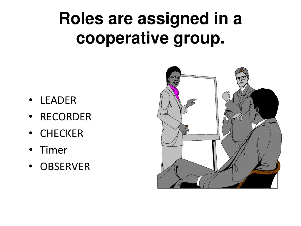 roles are assigned in a cooperative group