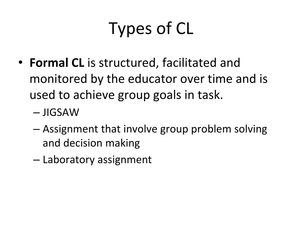 types of cl