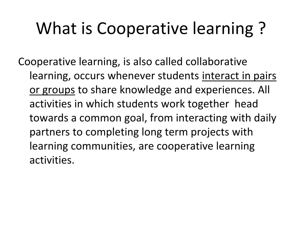 what is cooperative learning