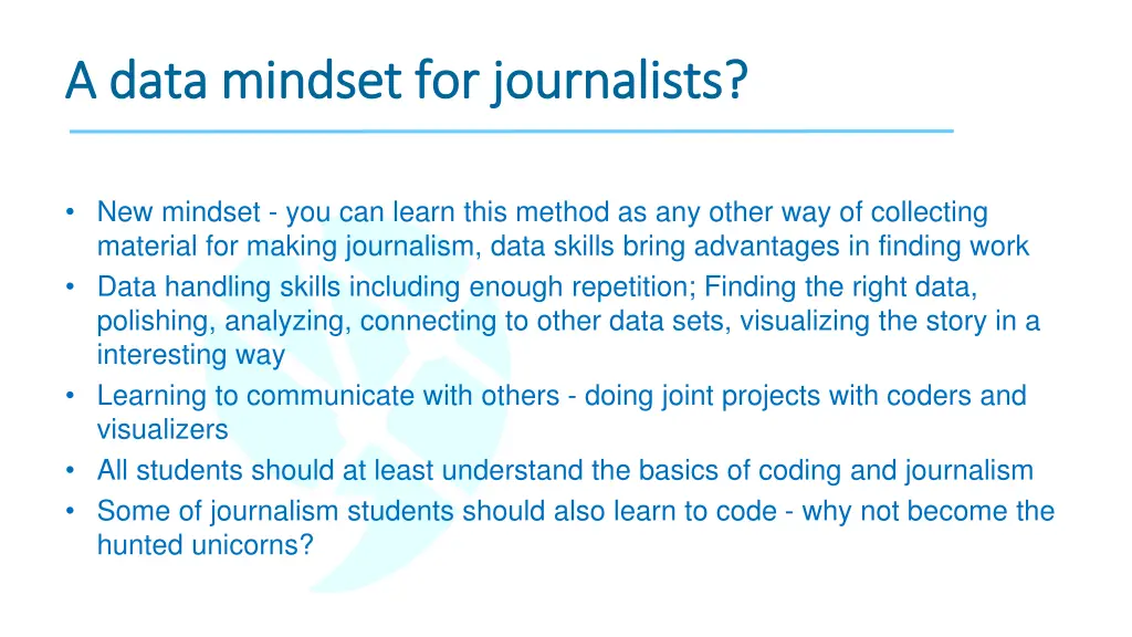 a a data mindset for journalists data mindset