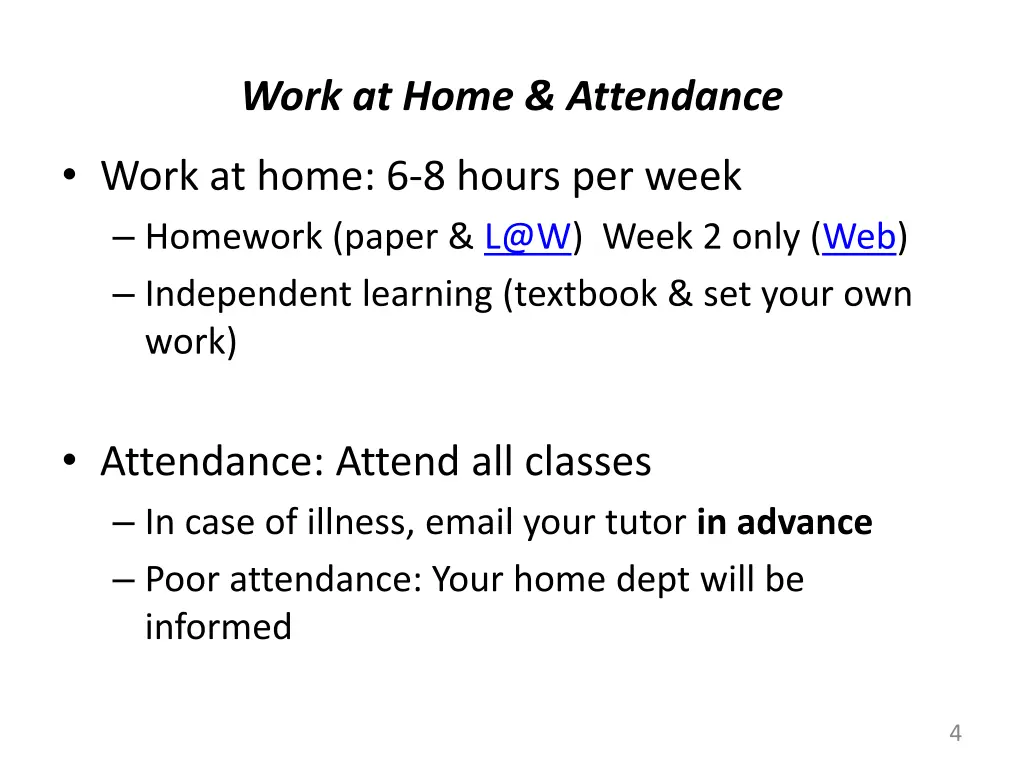 work at home attendance