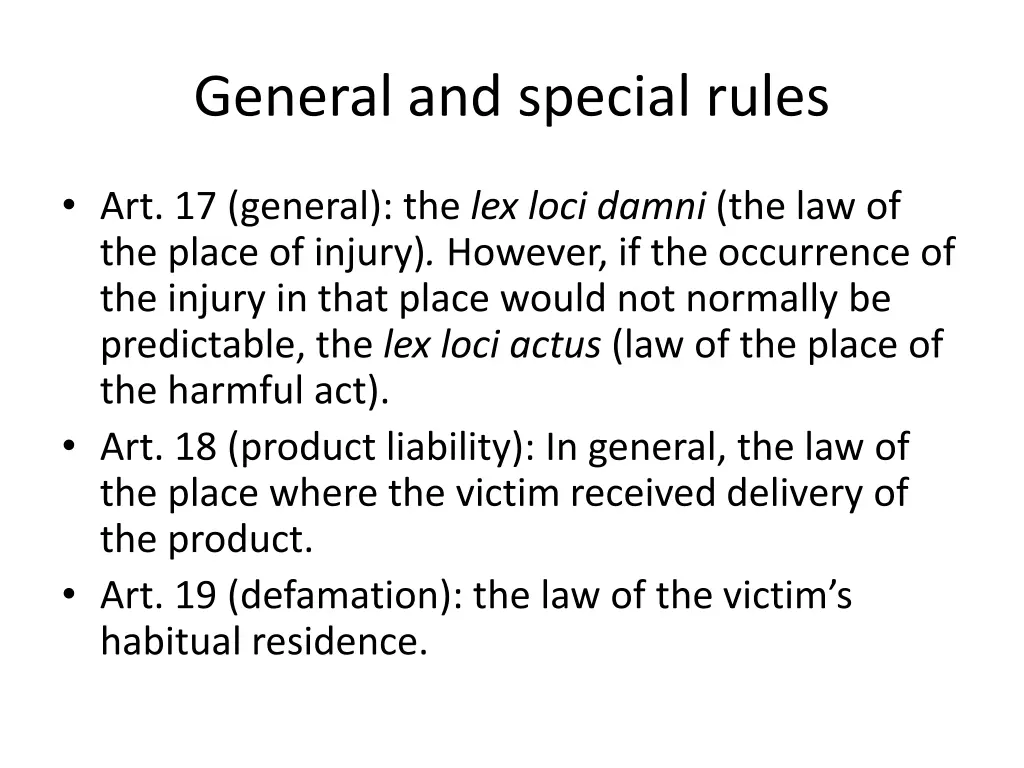 general and special rules