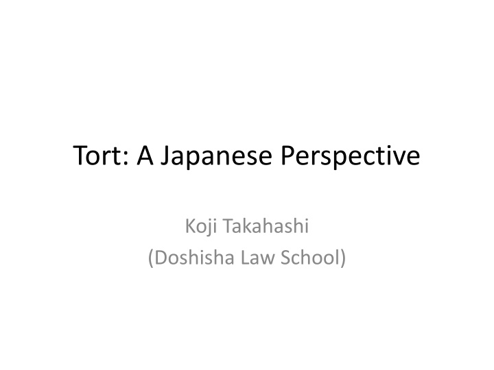 tort a japanese perspective