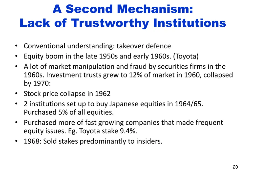 a second mechanism lack of trustworthy