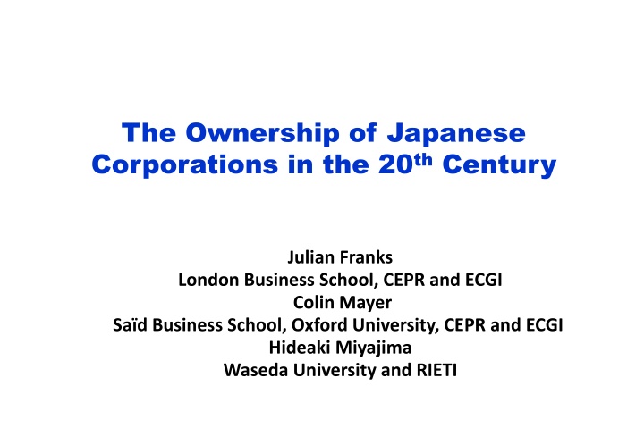 the ownership of japanese corporations