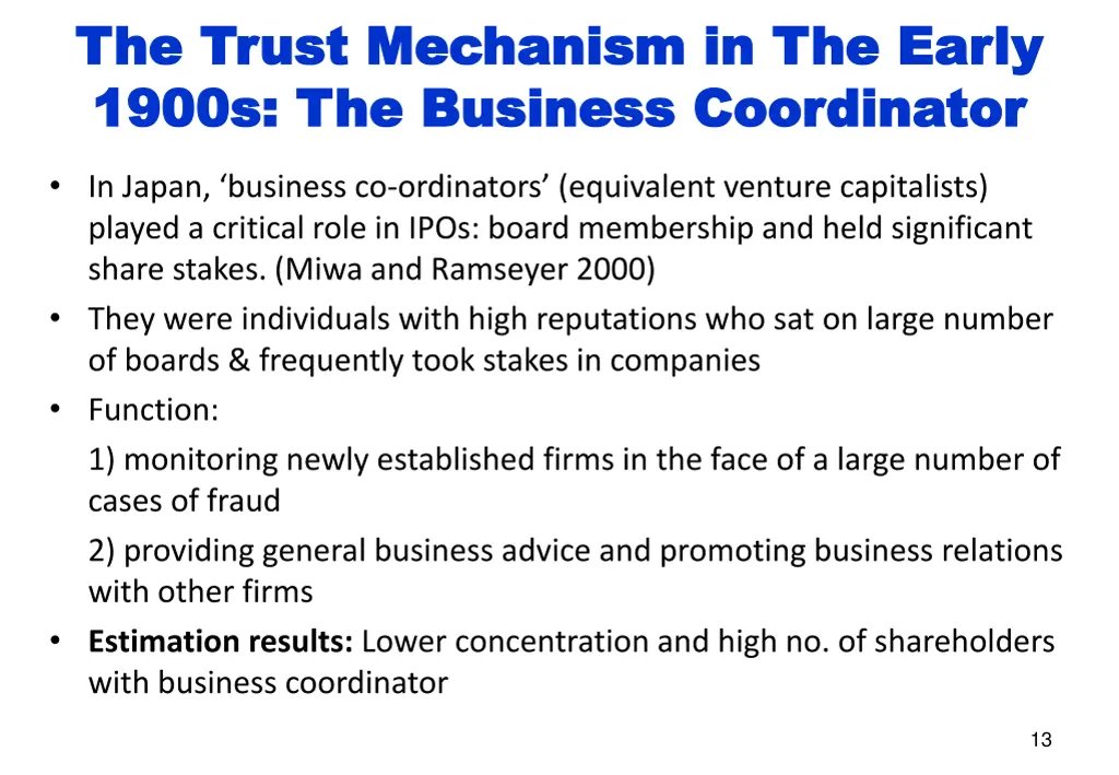 the trust mechanism in the early the trust