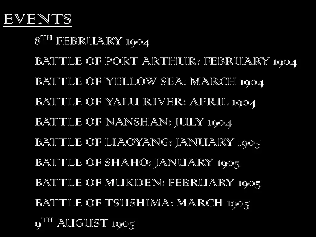 events 8 th february 1904 battle of port arthur