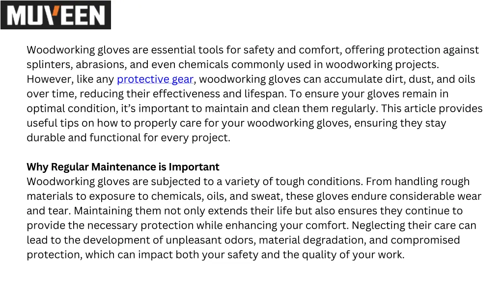 woodworking gloves are essential tools for safety