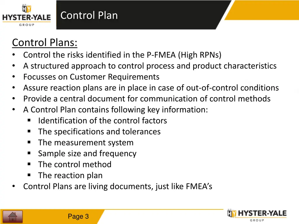 control plan