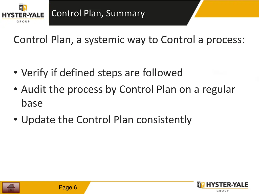 control plan summary 1