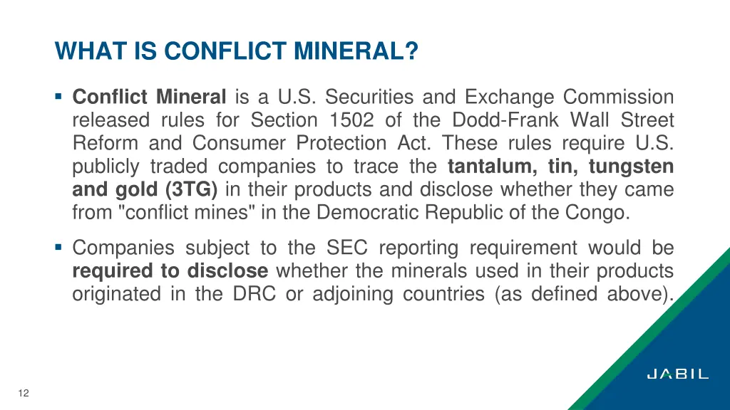 what is conflict mineral