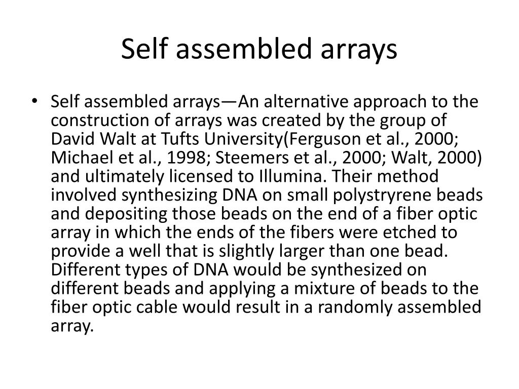 self assembled arrays