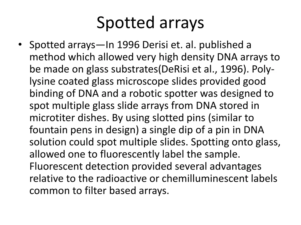 spotted arrays