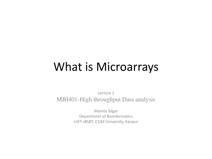 what is microarrays