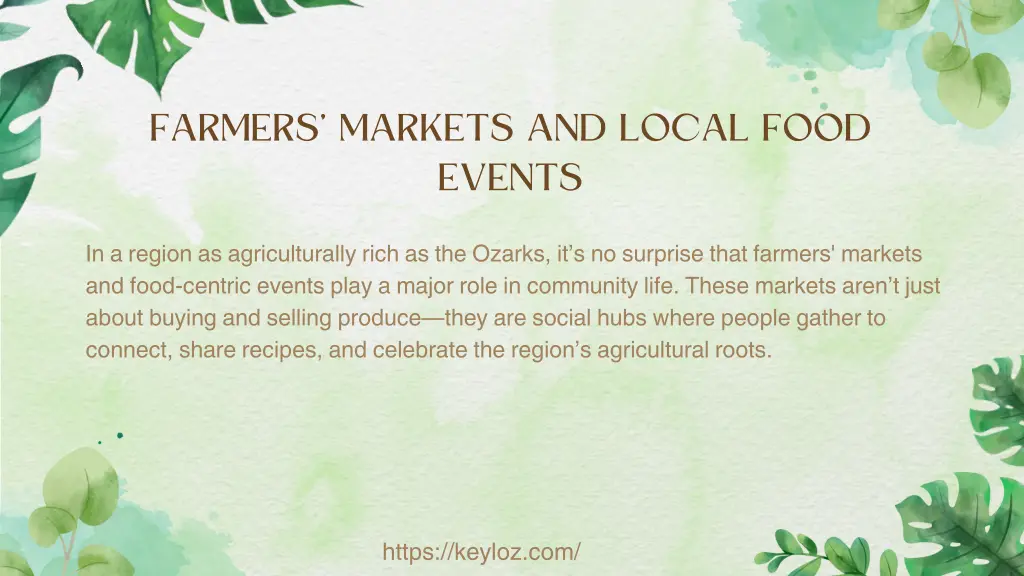 farmers markets and local food events