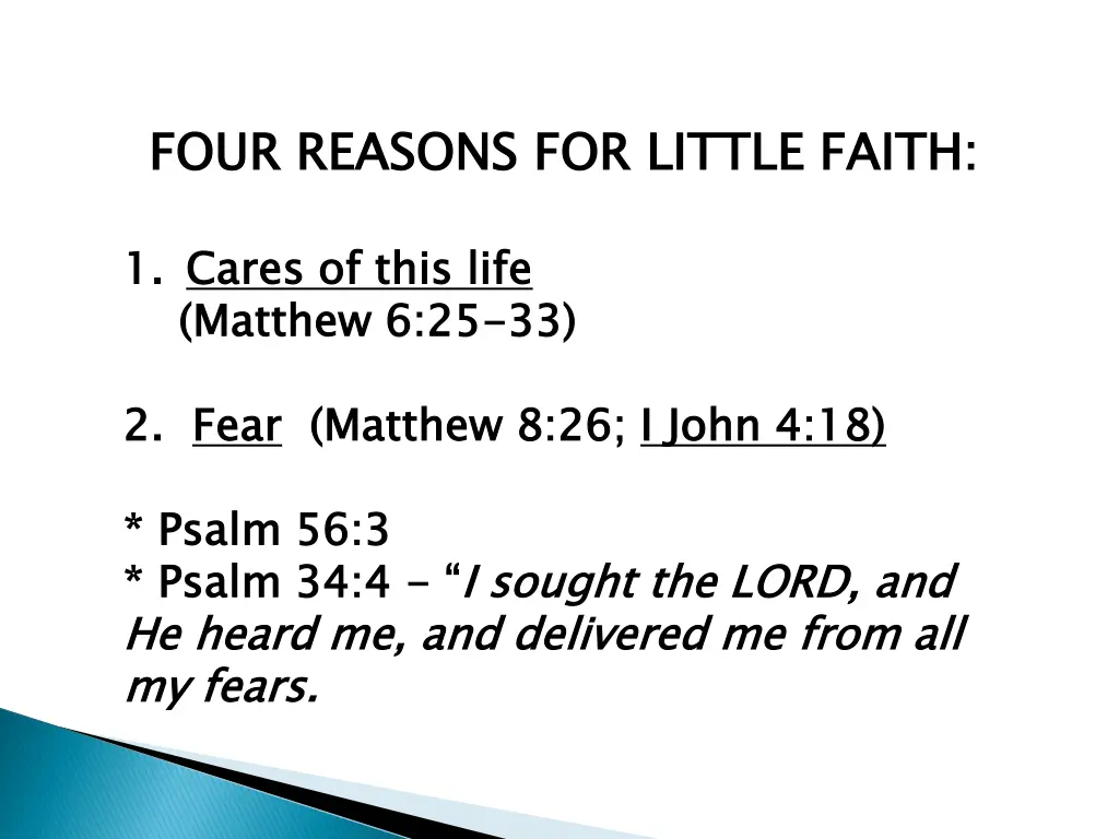 four reasons for little faith 1