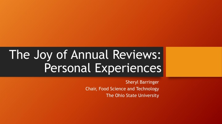 the joy of annual reviews personal experiences