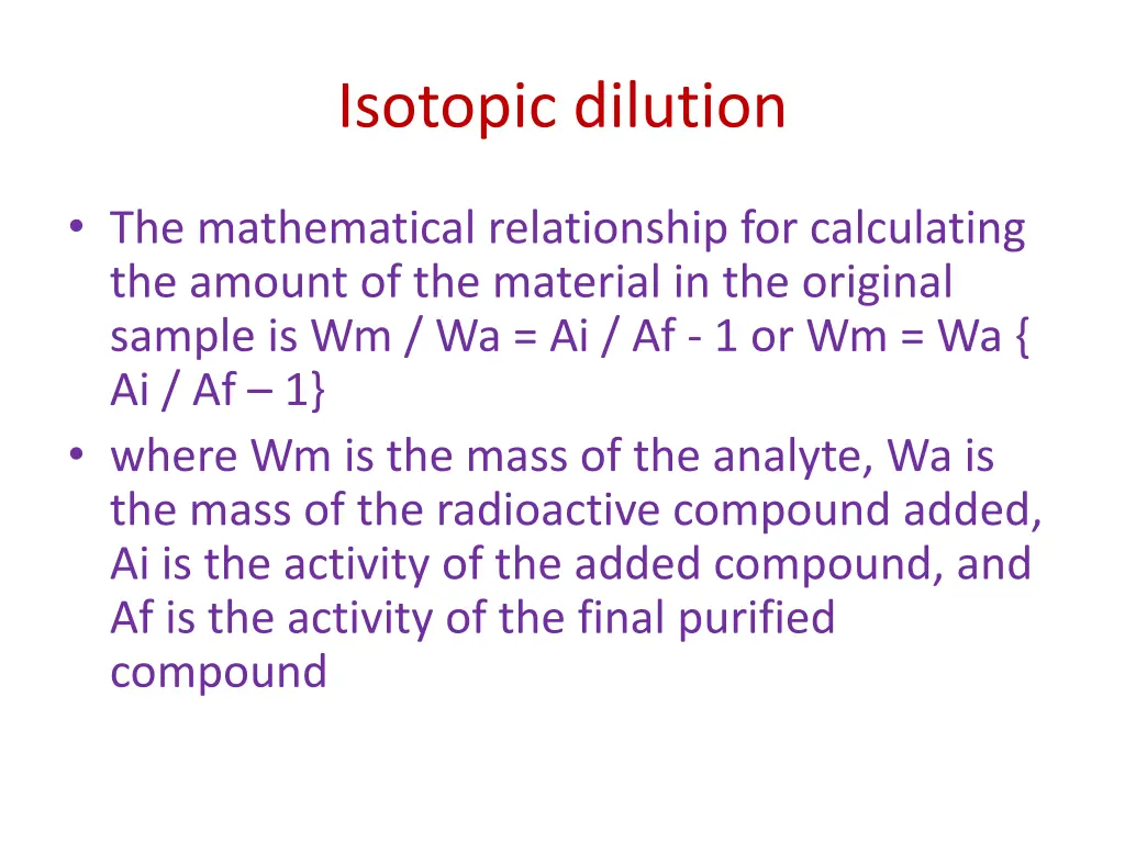 isotopic dilution 1