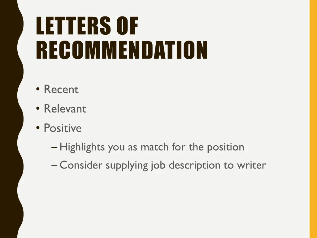 letters of recommendation