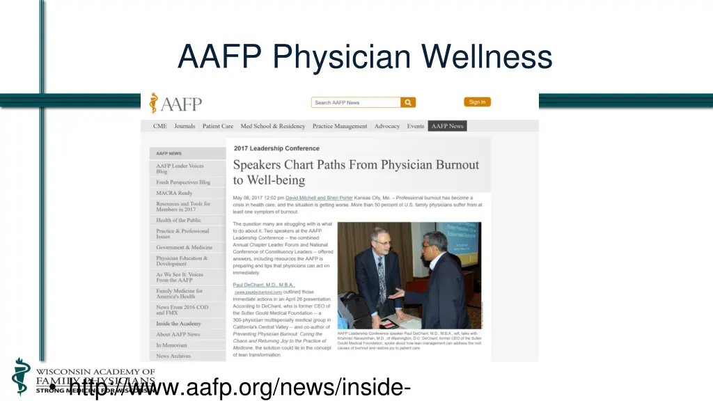 aafp physician wellness