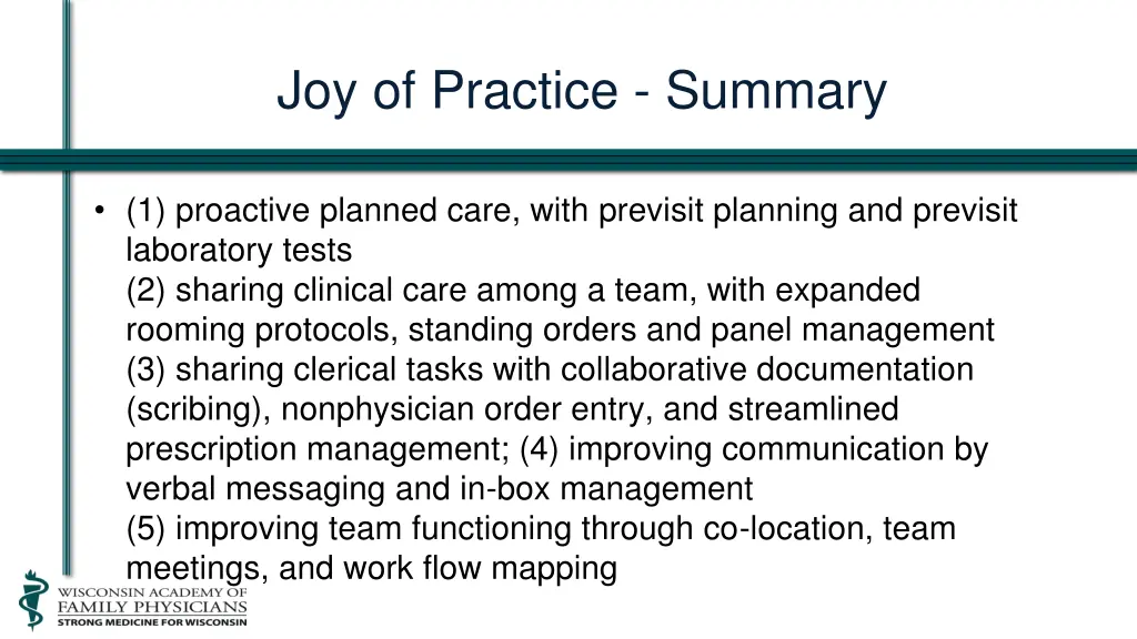 joy of practice summary