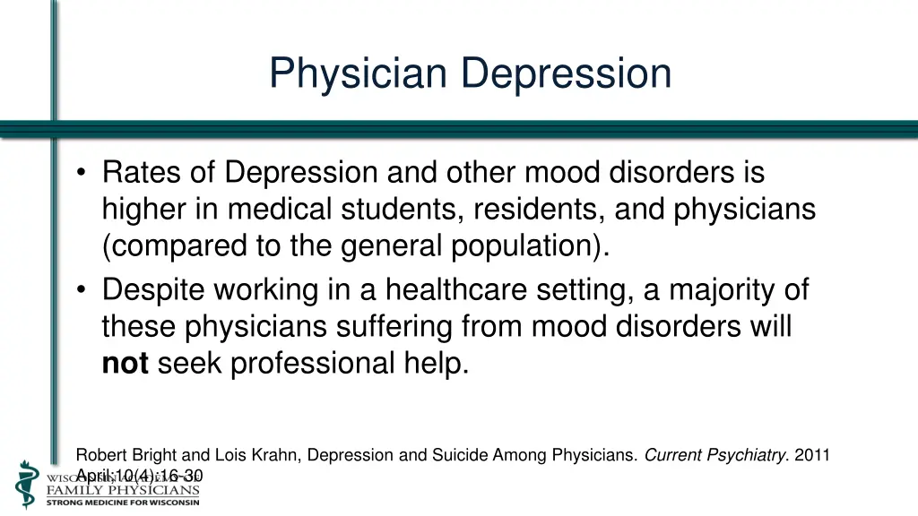 physician depression