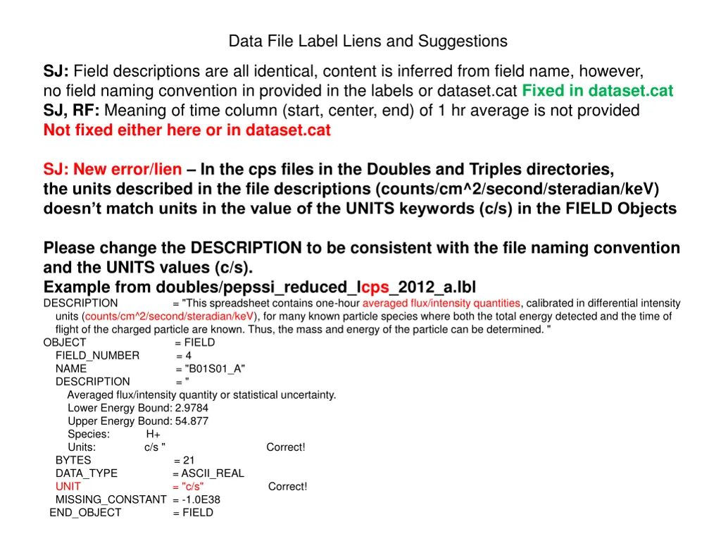 data file label liens and suggestions