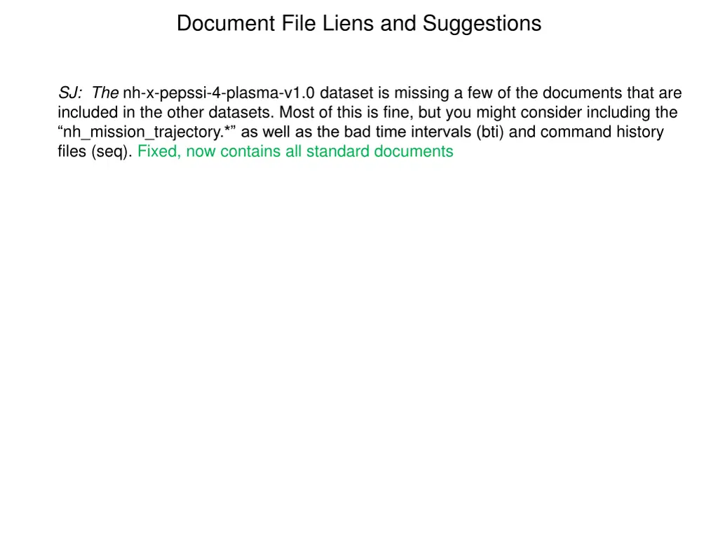 document file liens and suggestions