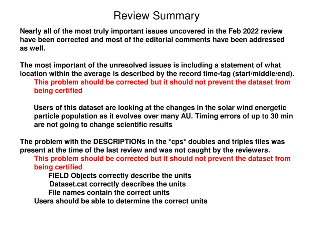 review summary