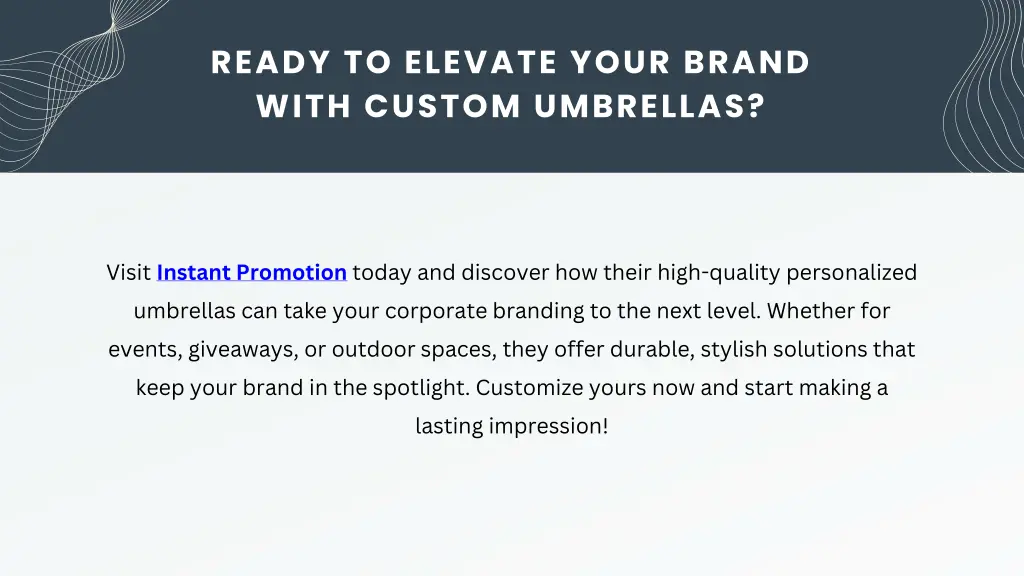 ready to elevate your brand with custom umbrellas