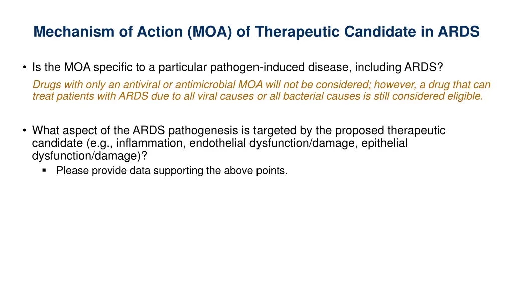 mechanism of action moa of therapeutic candidate