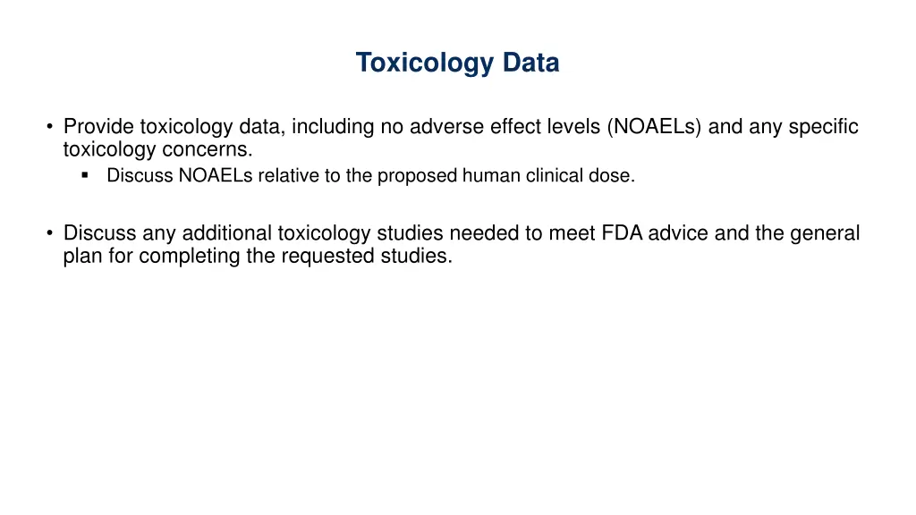 toxicology data