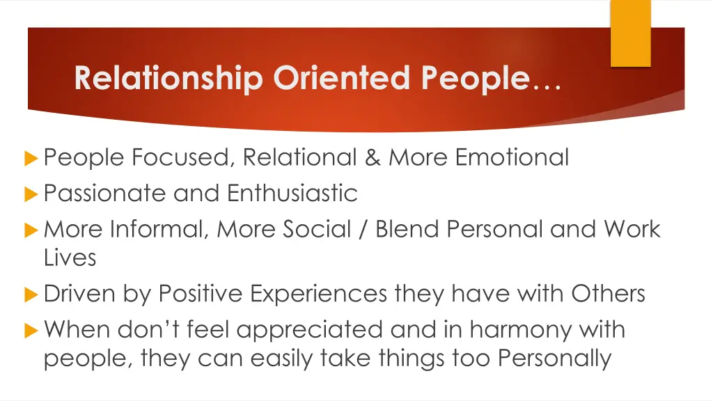 relationship oriented people