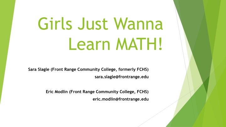 girls just wanna learn math