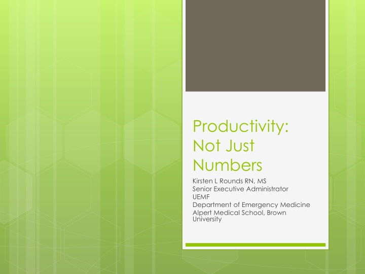 productivity not just numbers kirsten l rounds