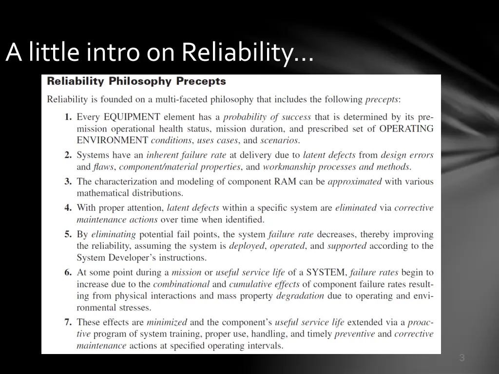 a little intro on reliability