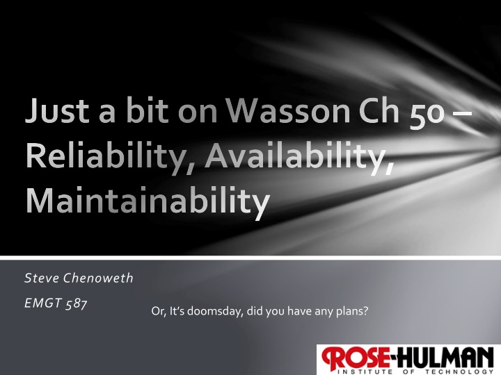 just a bit on wasson ch 50 reliability