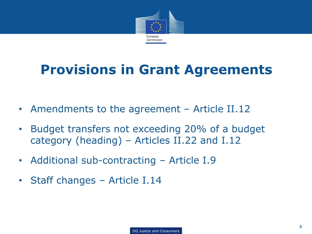 provisions in grant agreements