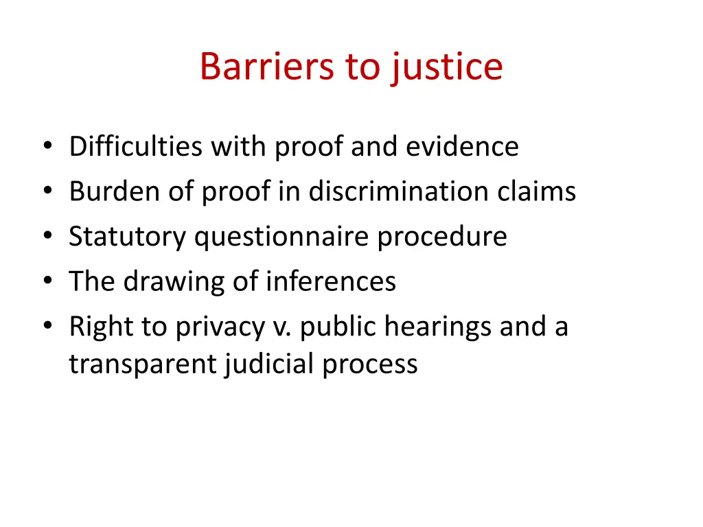 barriers to justice