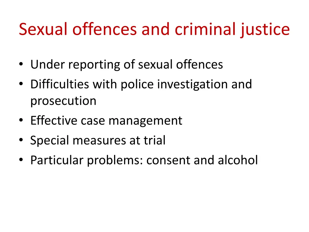 sexual offences and criminal justice