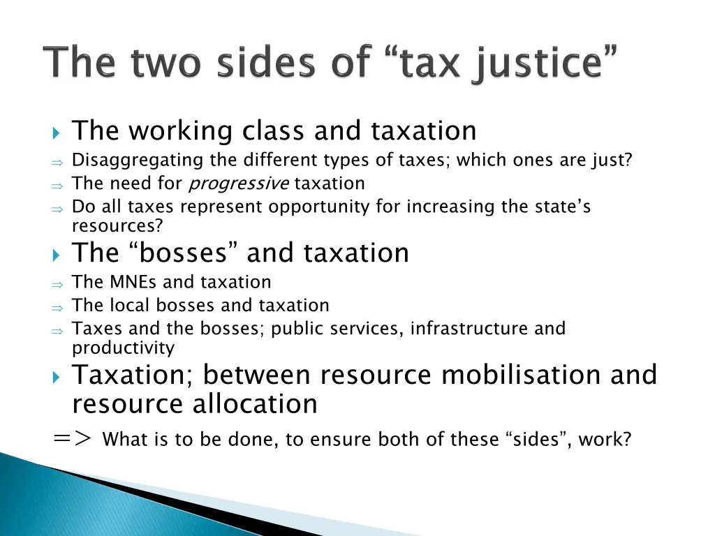 the working class and taxation disaggregating