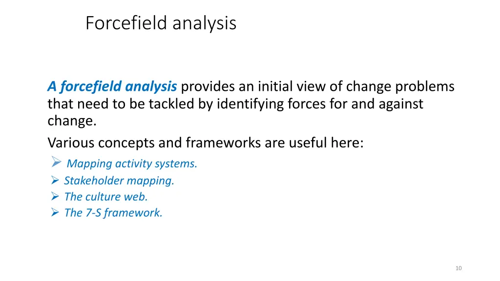 forcefield analysis