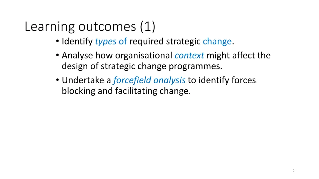 learning outcomes 1 identify types of required