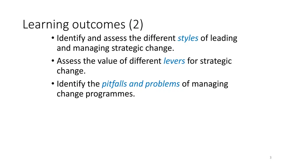 learning outcomes 2 identify and assess