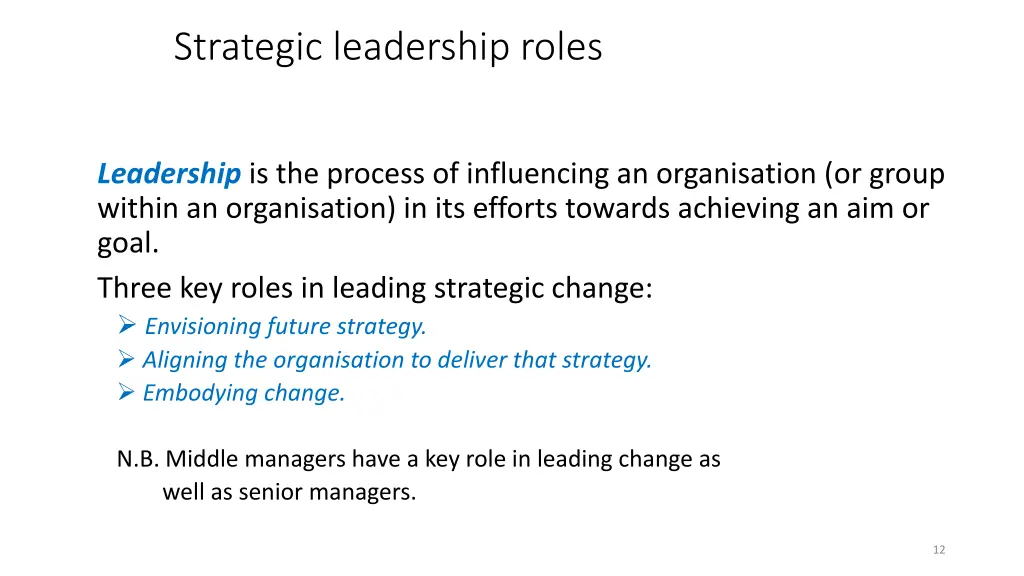 strategic leadership roles