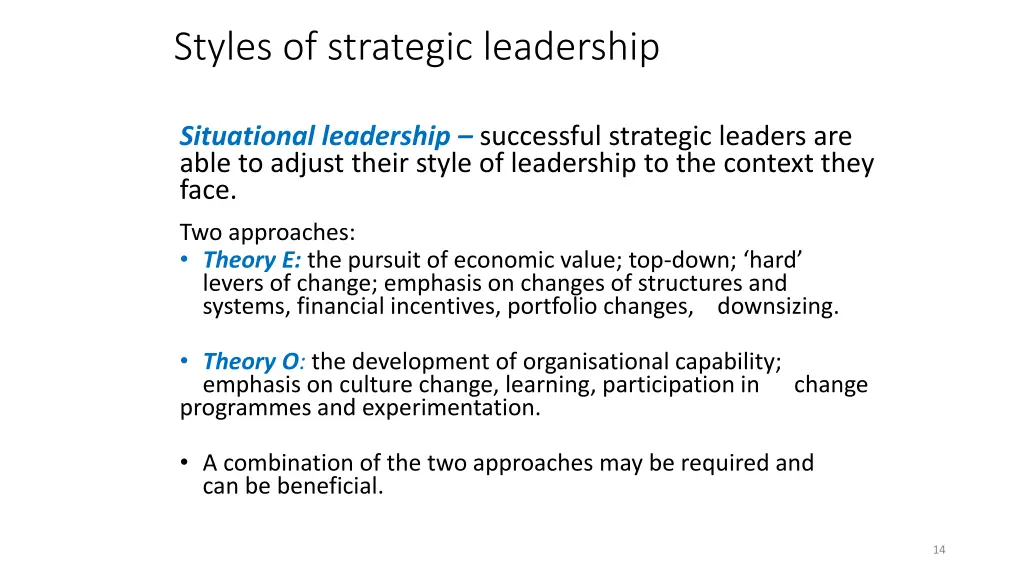 styles of strategic leadership