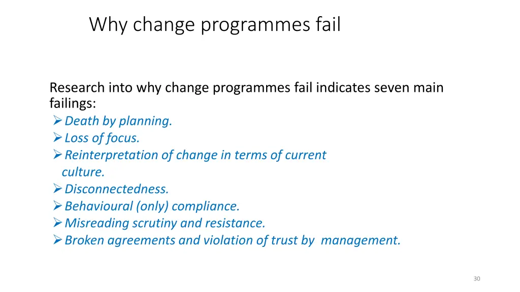 why change programmes fail