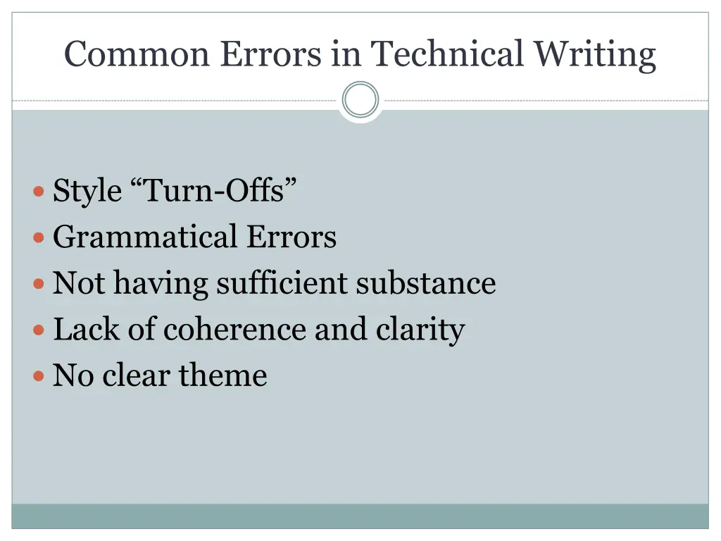 common errors in technical writing