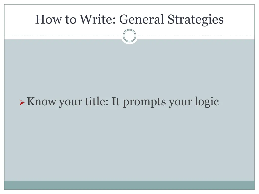 how to write general strategies 2