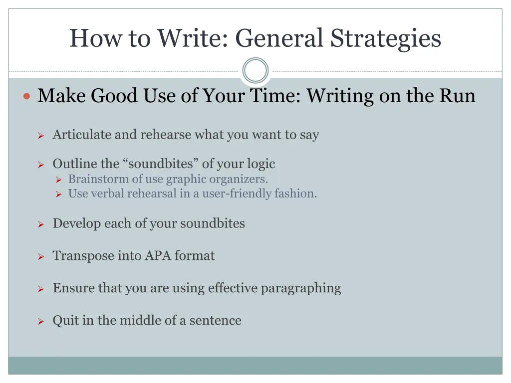 how to write general strategies 3